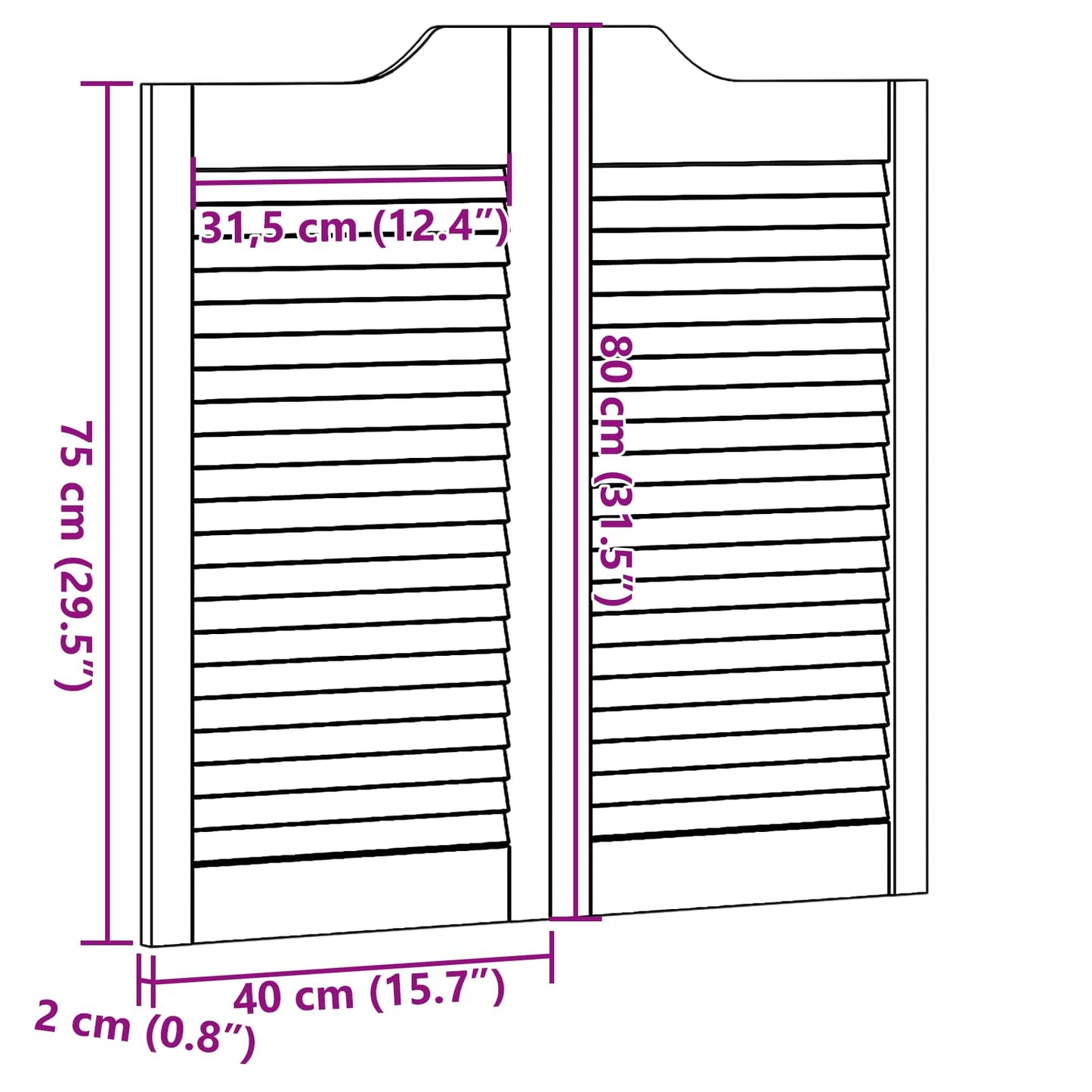 Porte Swing 2 pcs Bianco Legno Massello di Pino | homemem39