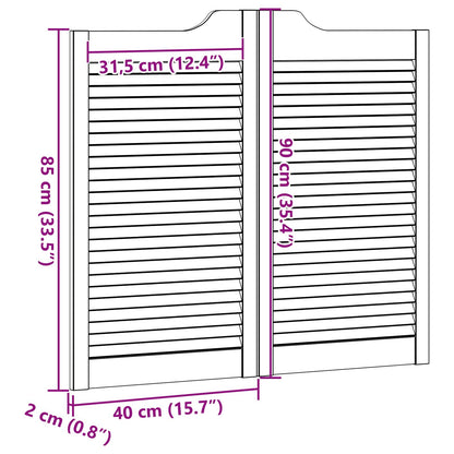 Porte Swing Bianco 90 x 40 cm Legno Massello di Pino | homemem39