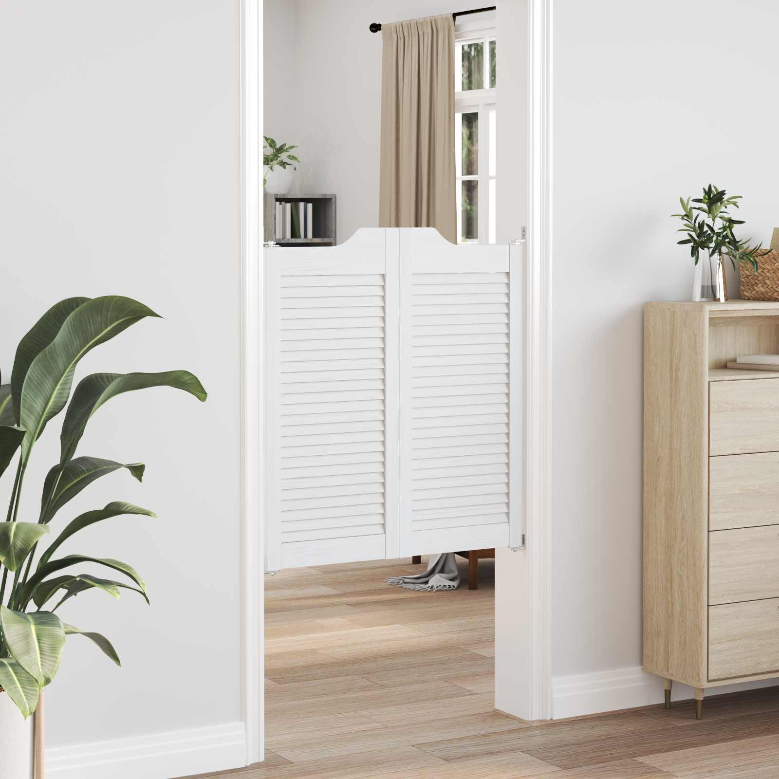 Porte Swing 2 pcs Bianco Legno Massello di Pino | homemem39
