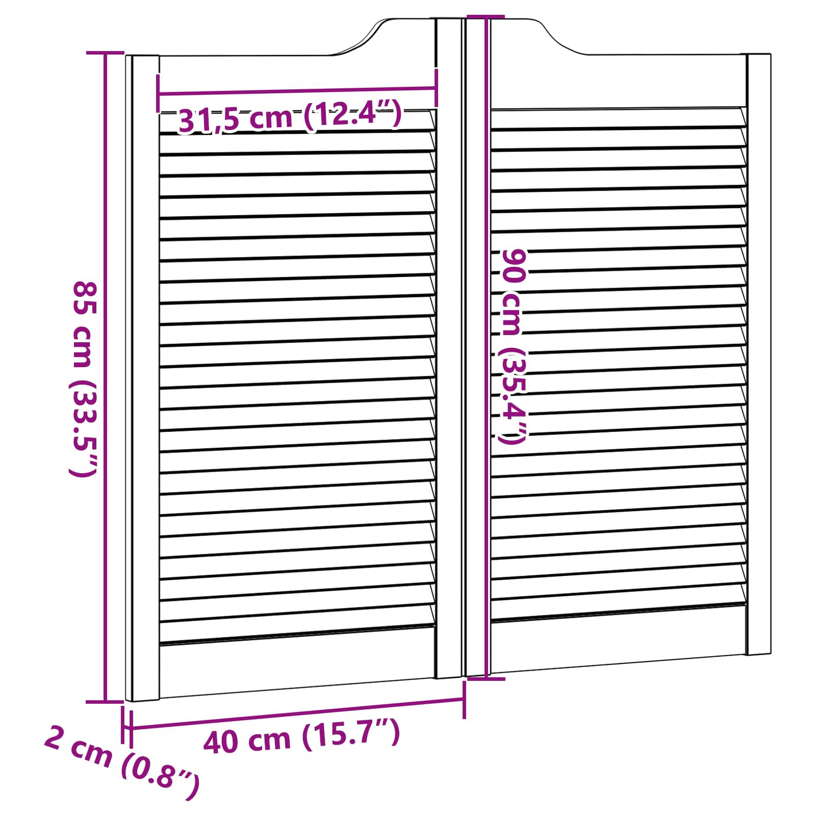 Porte Swing 2 pcs Bianco Legno Massello di Pino | homemem39