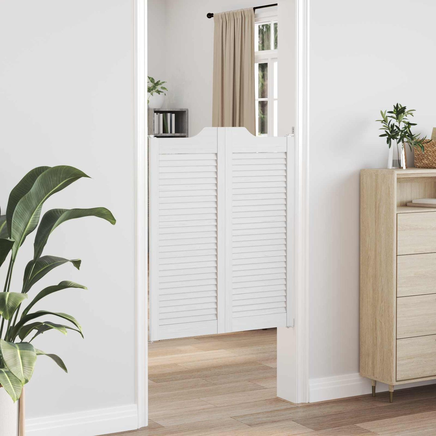 Porte Swing Bianco 100 x 40 cm Legno Massello di Pino | homemem39