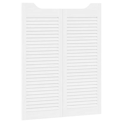 Porte Swing 2 pcs Bianco Legno Massello di Pino | homemem39