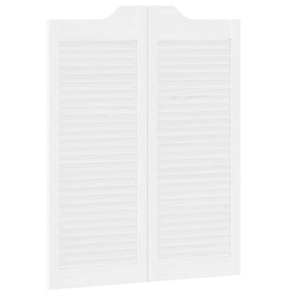 Porte Swing 2 pcs Bianco Legno Massello di Pino | homemem39