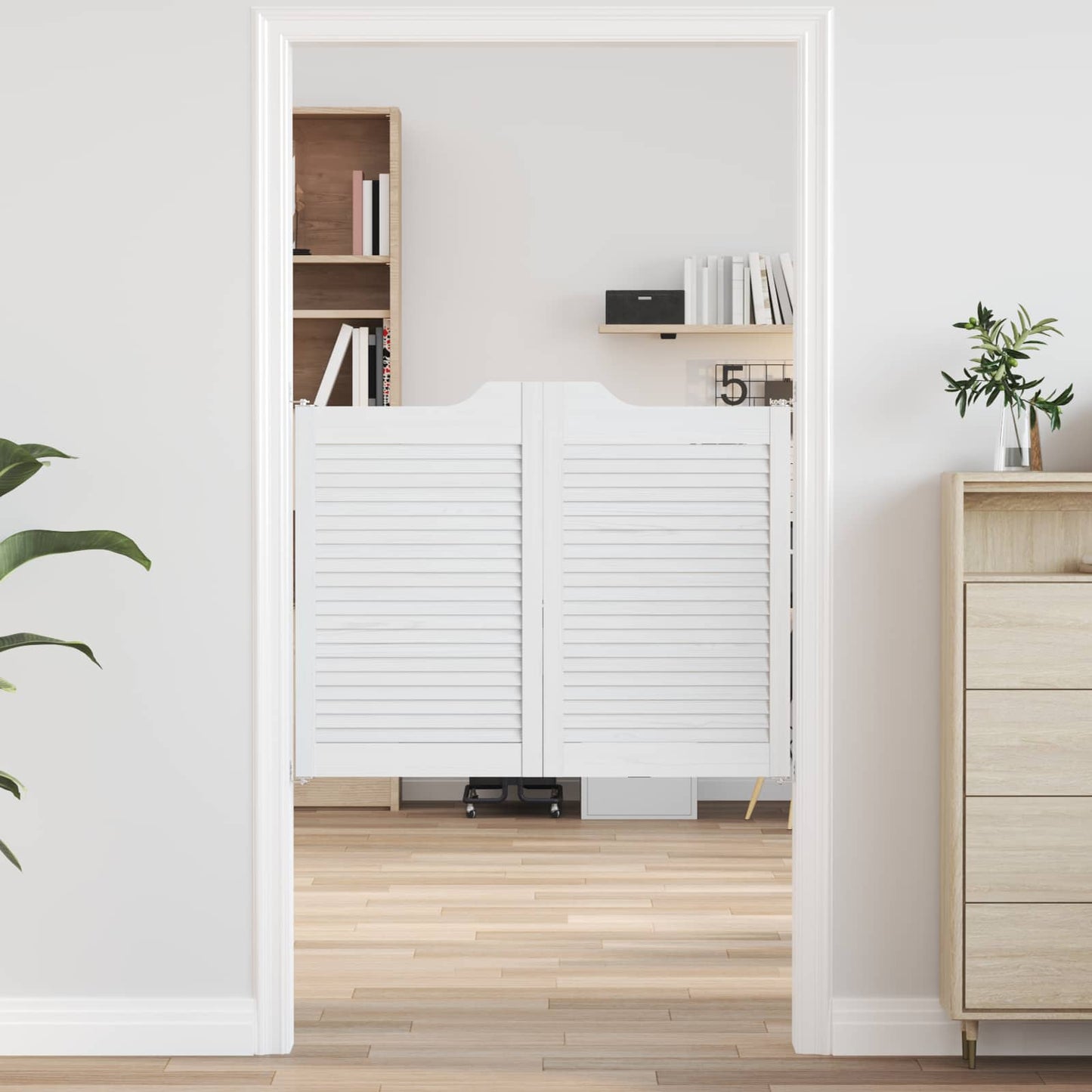 Porte Swing Bianco 80 x 50 cm Legno Massello di Pino | homemem39