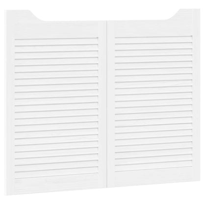 Porte Swing 2 pcs Bianco Legno Massello di Pino | homemem39
