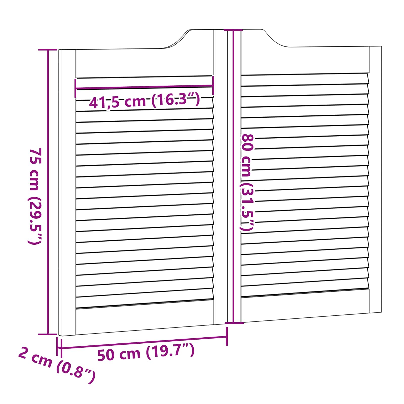 Porte Swing 2 pcs Bianco Legno Massello di Pino | homemem39