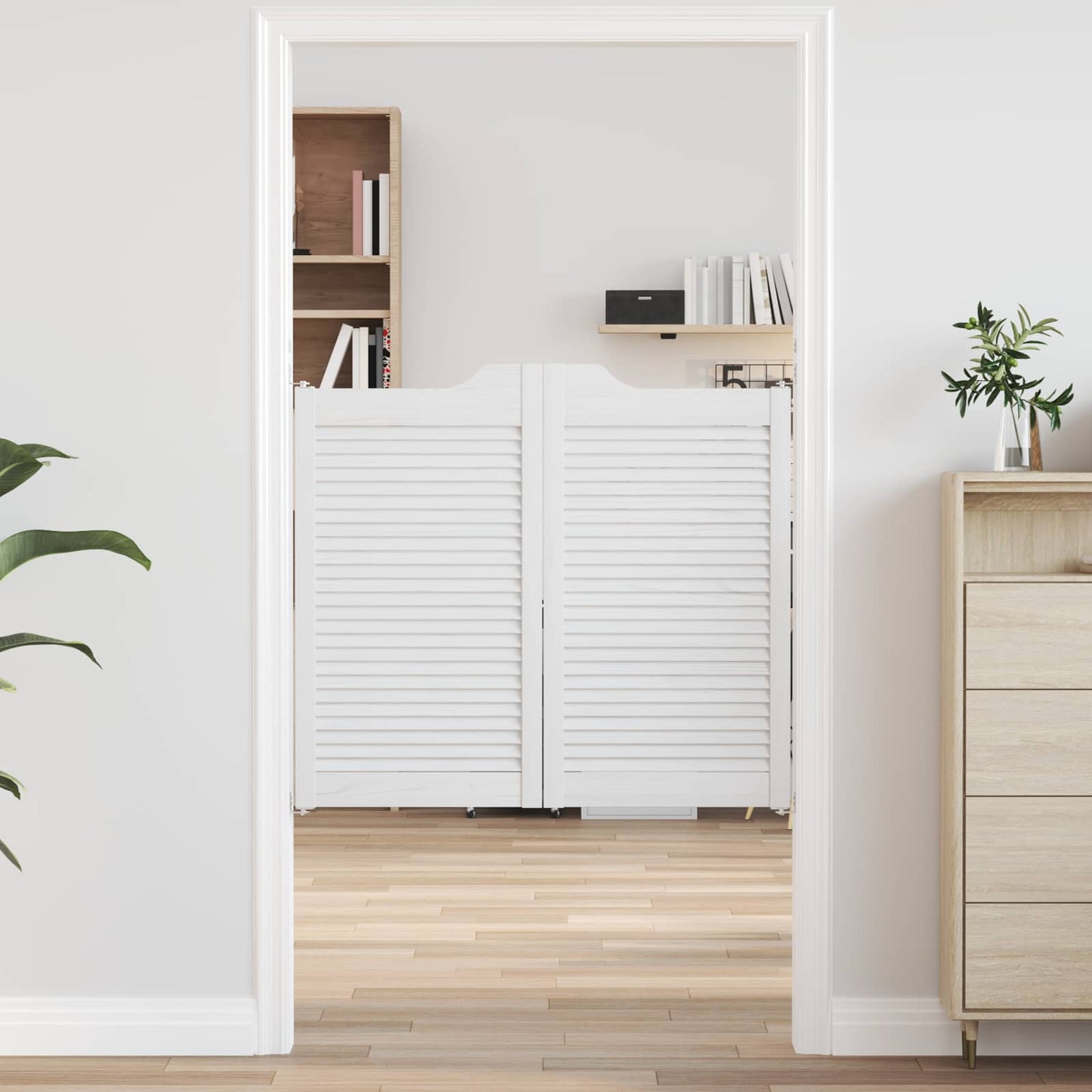Porte Swing Bianco 90 x 50 cm Legno Massello di Pino | homemem39