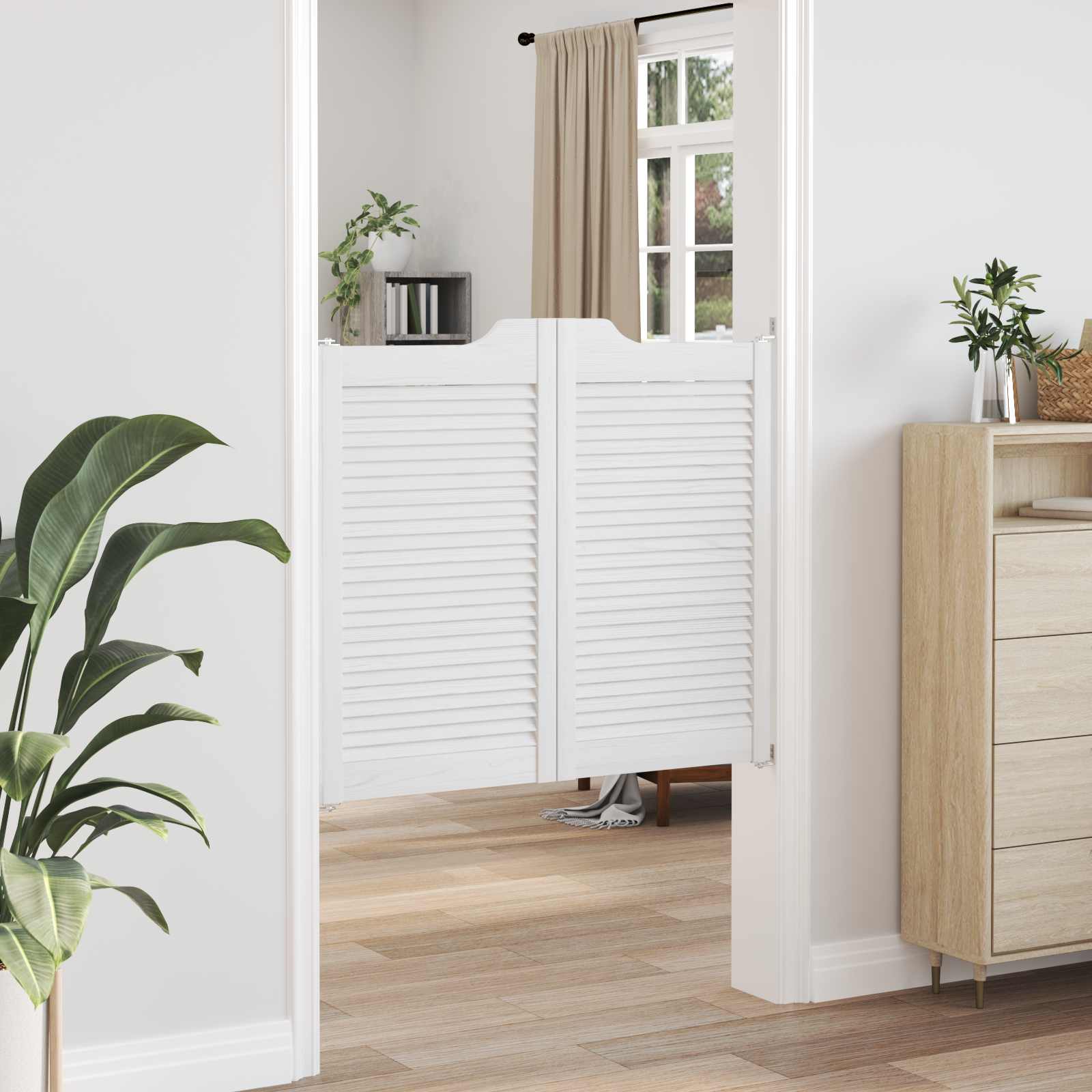Porte Swing Bianco 90 x 50 cm Legno Massello di Pino | homemem39