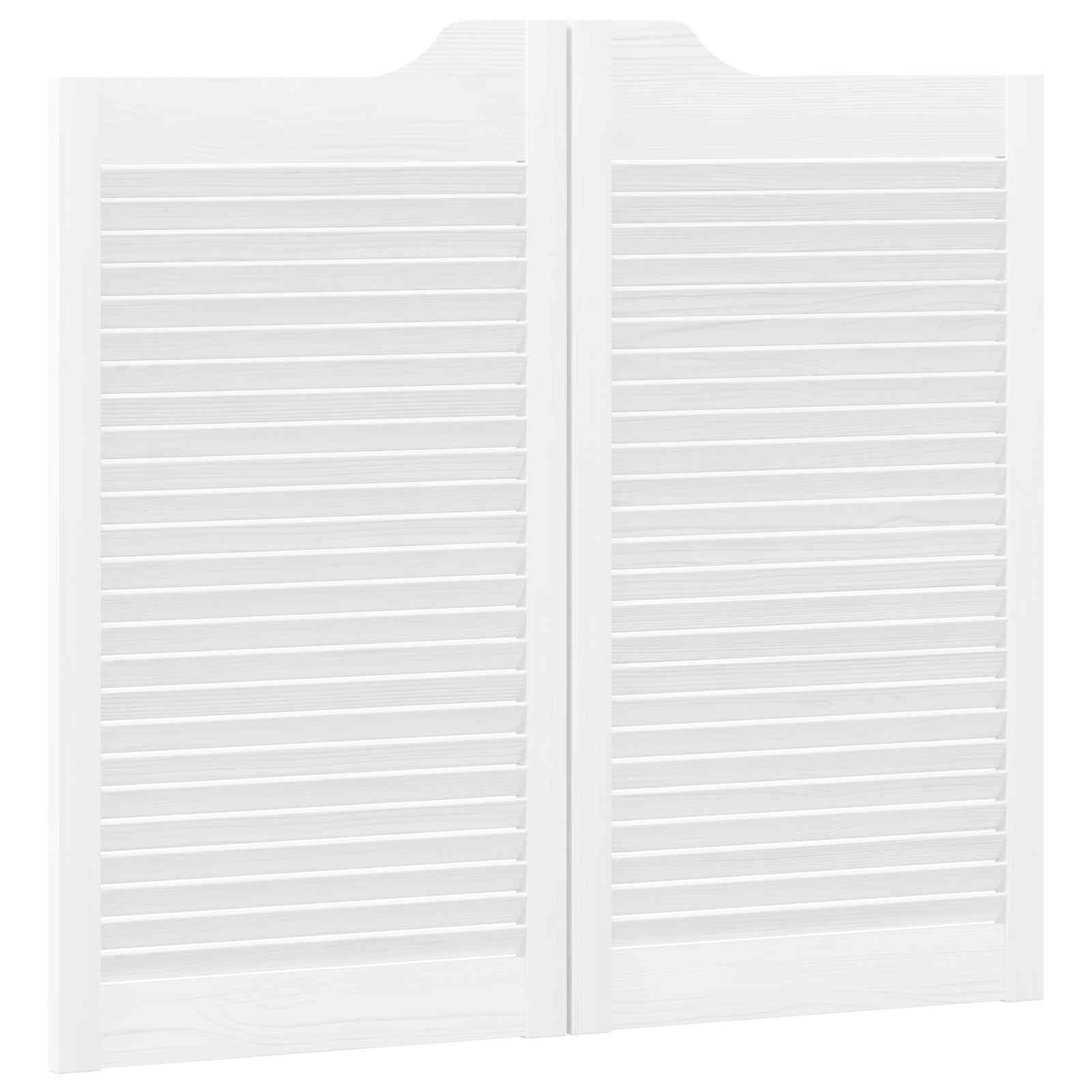 Porte Swing 2 pcs Bianco Legno Massello di Pino | homemem39