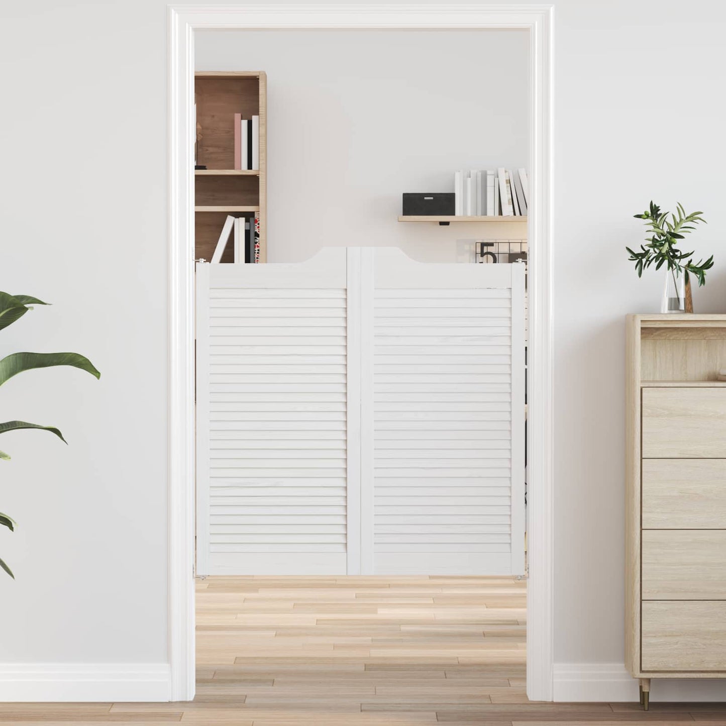 Porte Swing Bianco 100 x 50 cm Legno Massello di Pino | homemem39