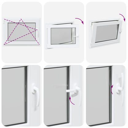 Finestra per Soffitta RISOR 80 x 50 cm PVC e Vetro Bianco | homemem39