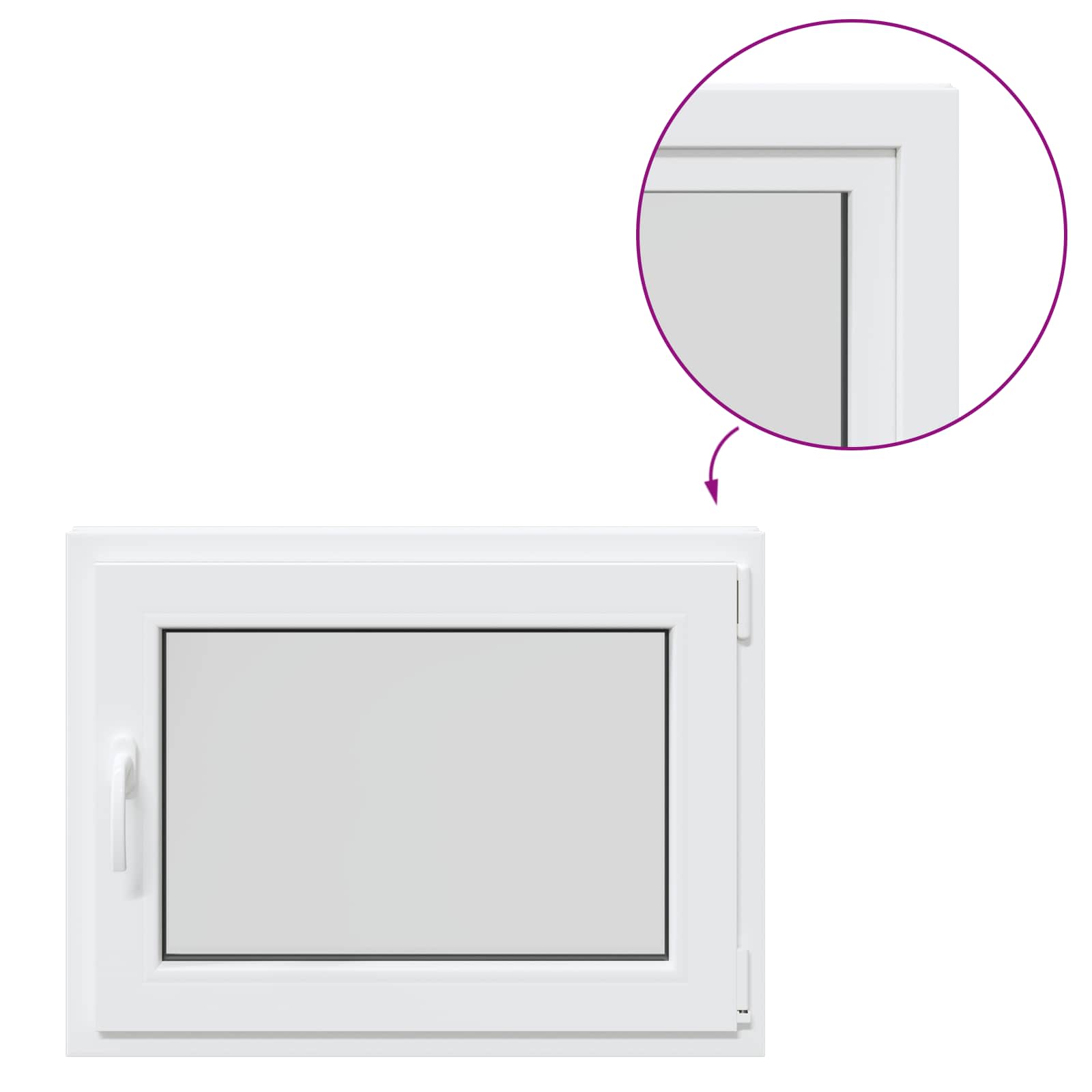 Finestra per Soffitta RISOR 80 x 60 cm PVC e Vetro Bianco | homemem39