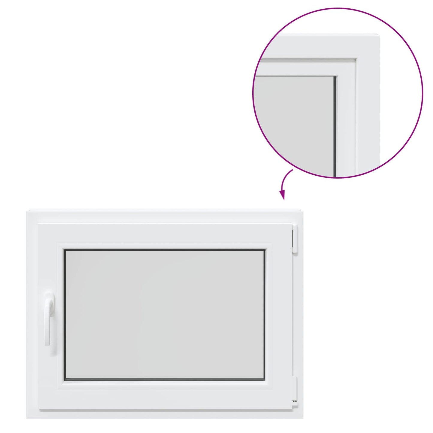 Finestra per Soffitta RISOR 80 x 70 cm PVC e Vetro Bianco | homemem39