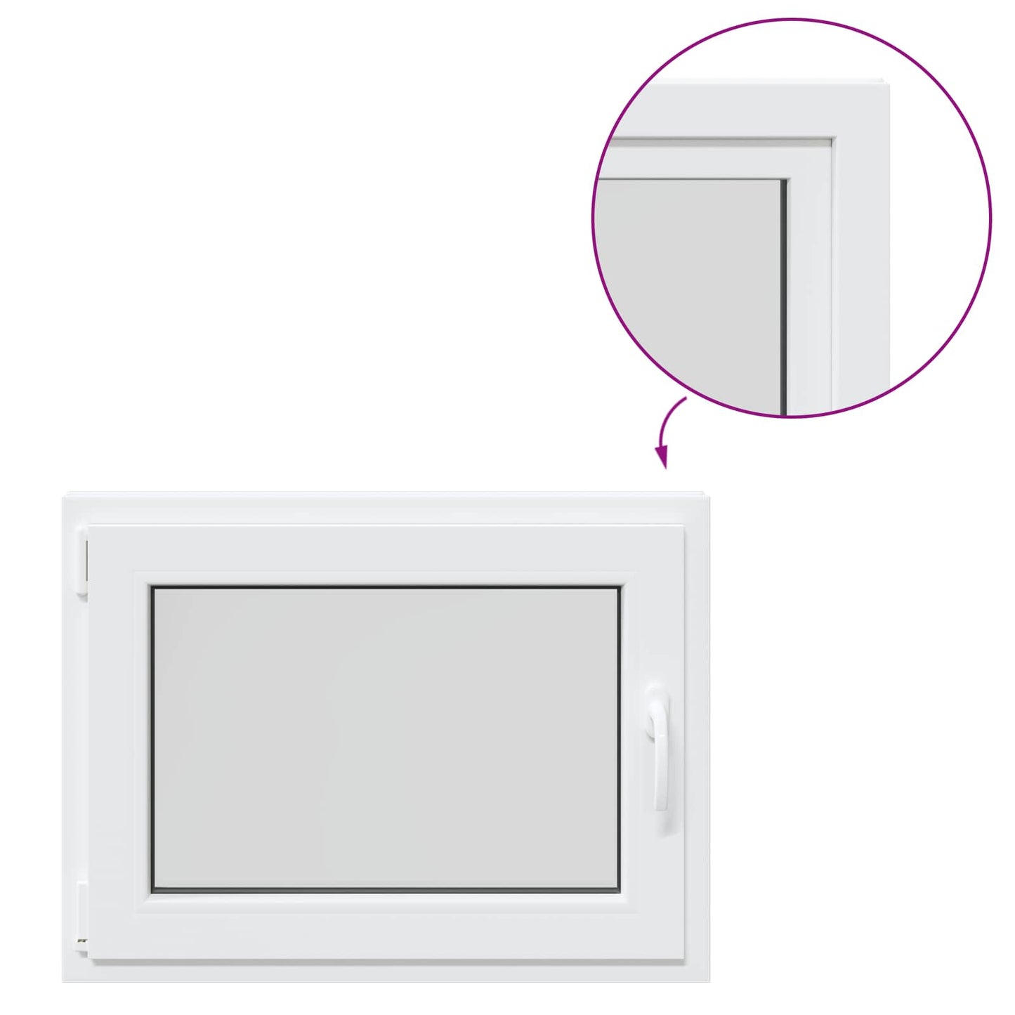 Finestra per Soffitta RISOR 80 x 70 cm PVC e Vetro Bianco | homemem39