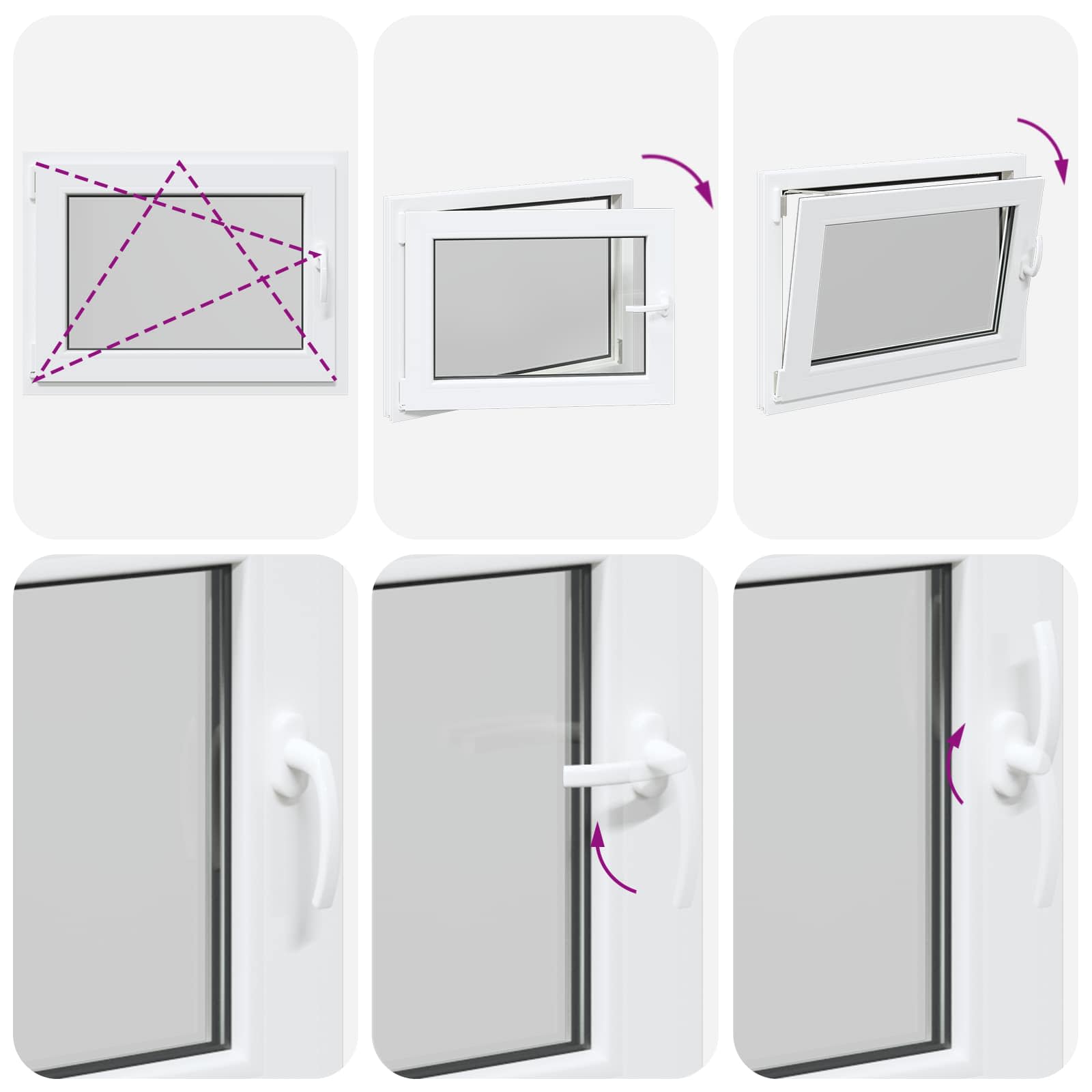 Finestra per Soffitta RISOR 80 x 70 cm PVC e Vetro Bianco | homemem39