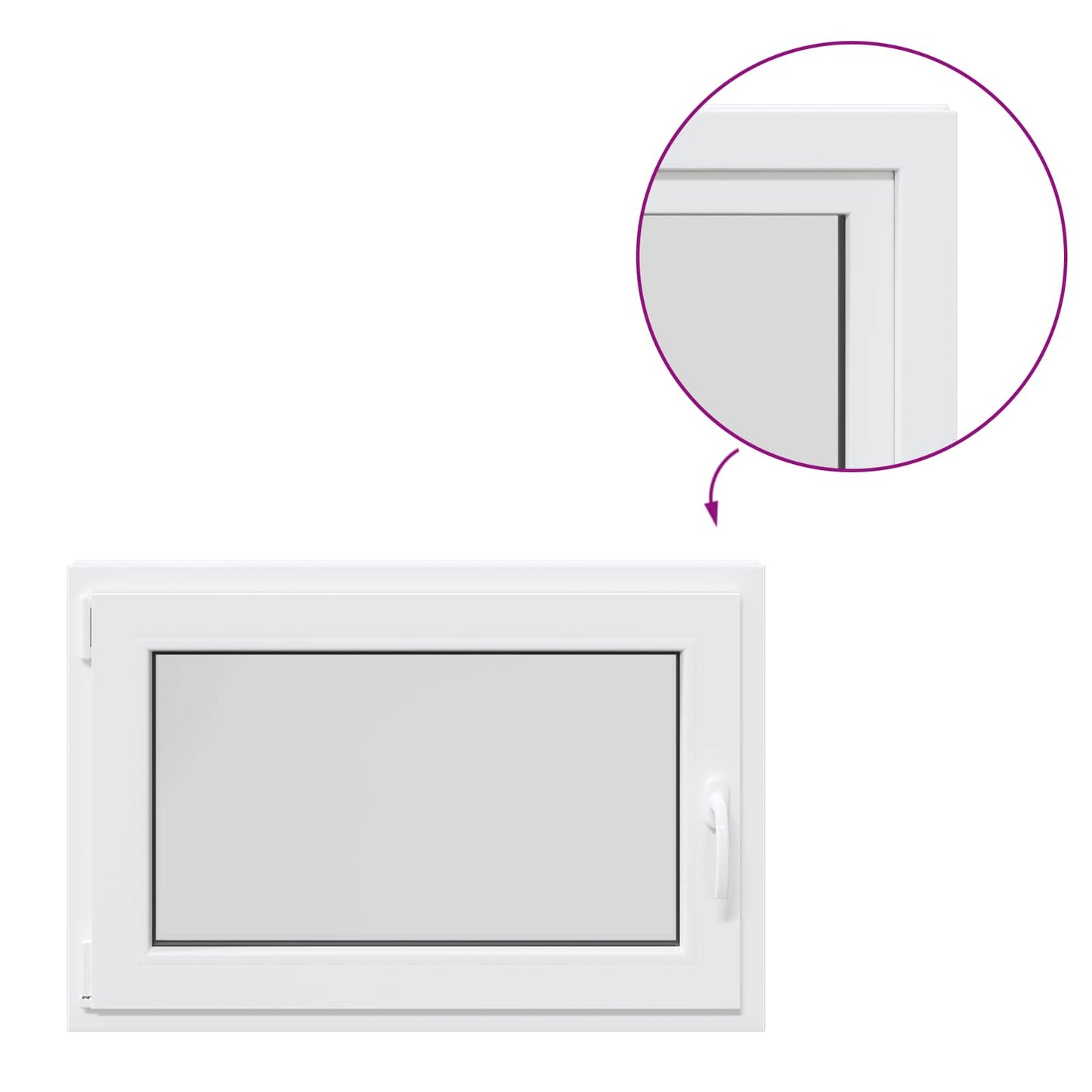 Finestra per Soffitta RISOR 90 x 50 cm PVC e Vetro Bianco | homemem39