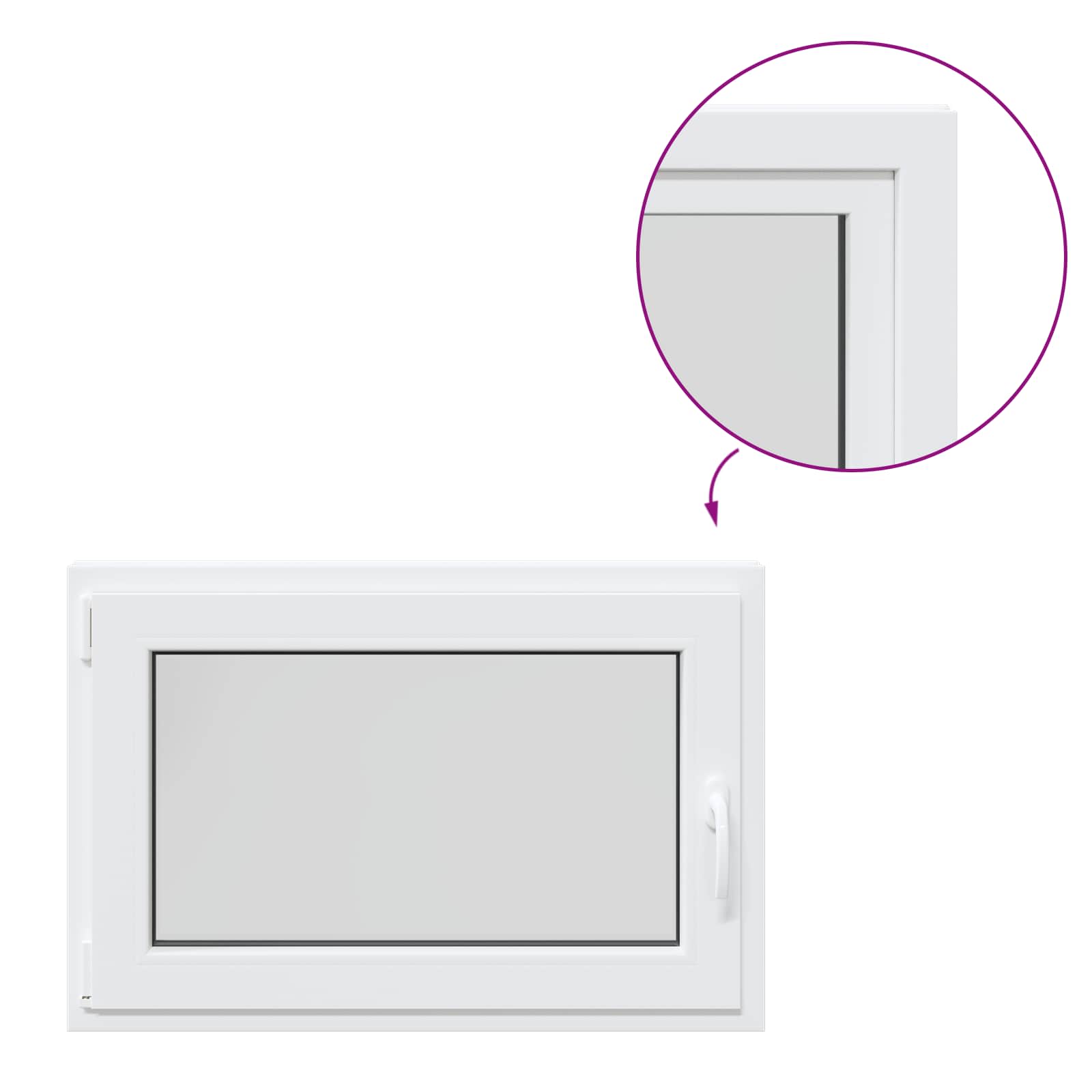 Finestra per Soffitta RISOR 90 x 50 cm PVC e Vetro Bianco | homemem39