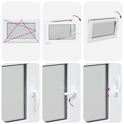 Finestra per Soffitta RISOR 90 x 50 cm PVC e Vetro Bianco | homemem39