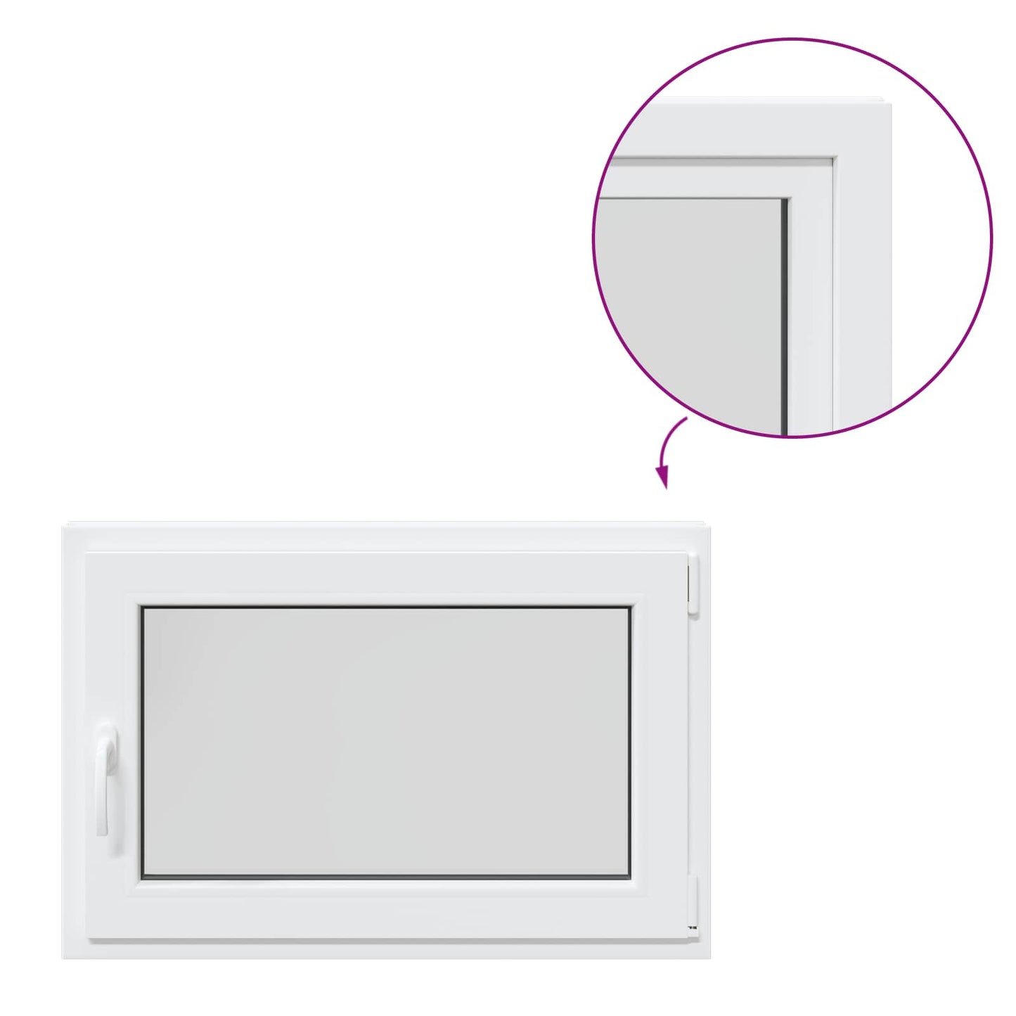 Finestra per Soffitta RISOR 90 x 60 cm PVC e Vetro Bianco | homemem39