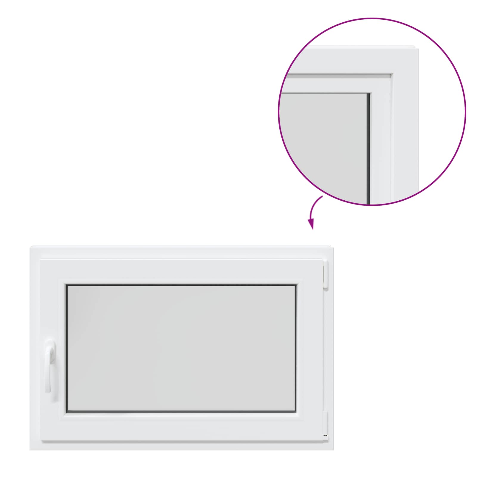 Finestra per Soffitta RISOR 90 x 60 cm PVC e Vetro Bianco | homemem39