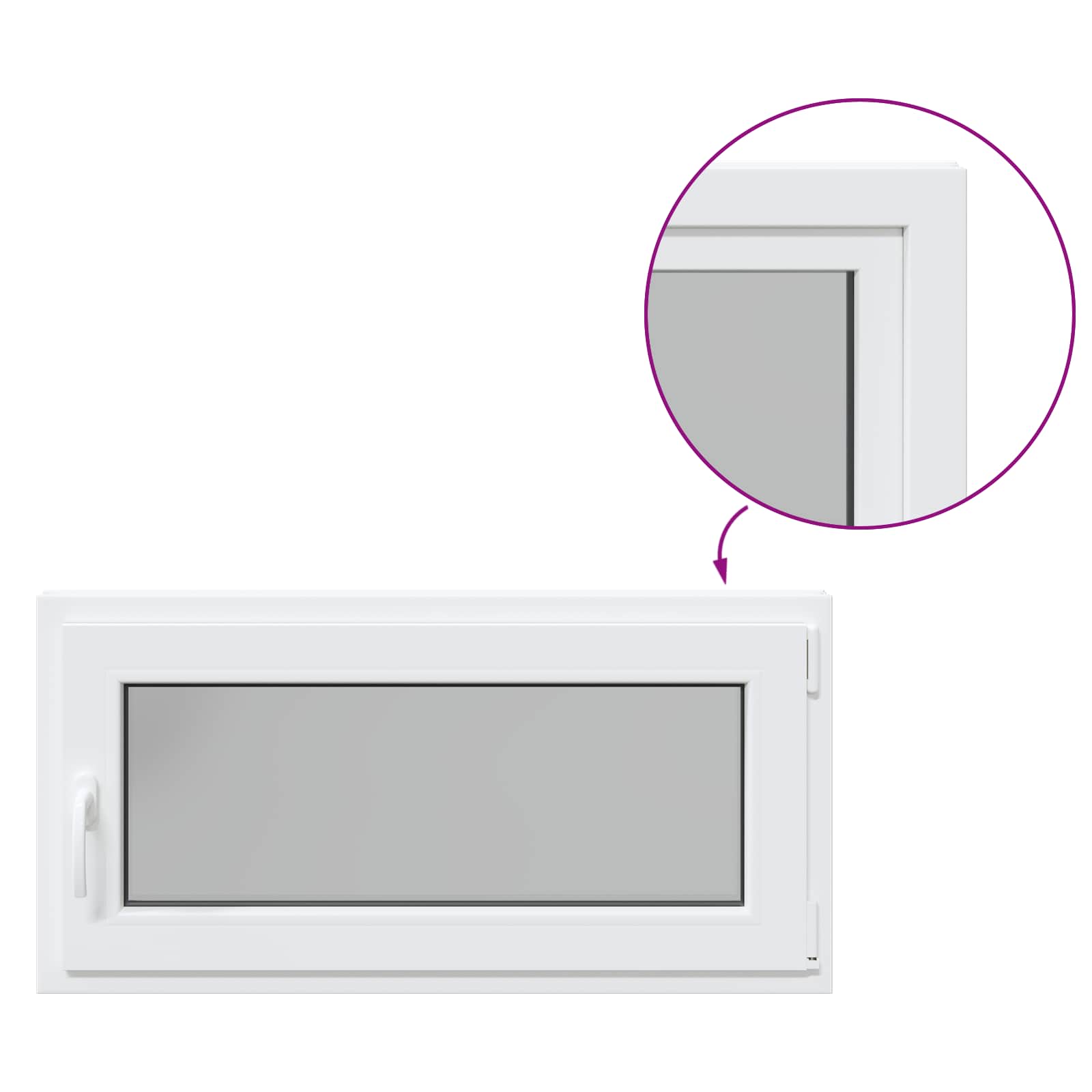 Finestra per Soffitta RISOR 100 x 50 cm PVC e Vetro Bianco | homemem39