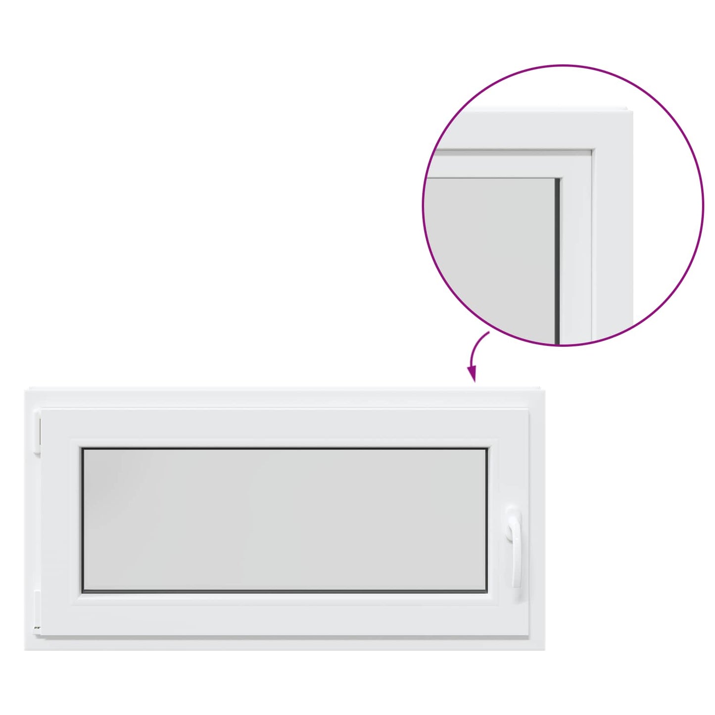 Finestra per Soffitta RISOR 100 x 50 cm PVC e Vetro Bianco | homemem39