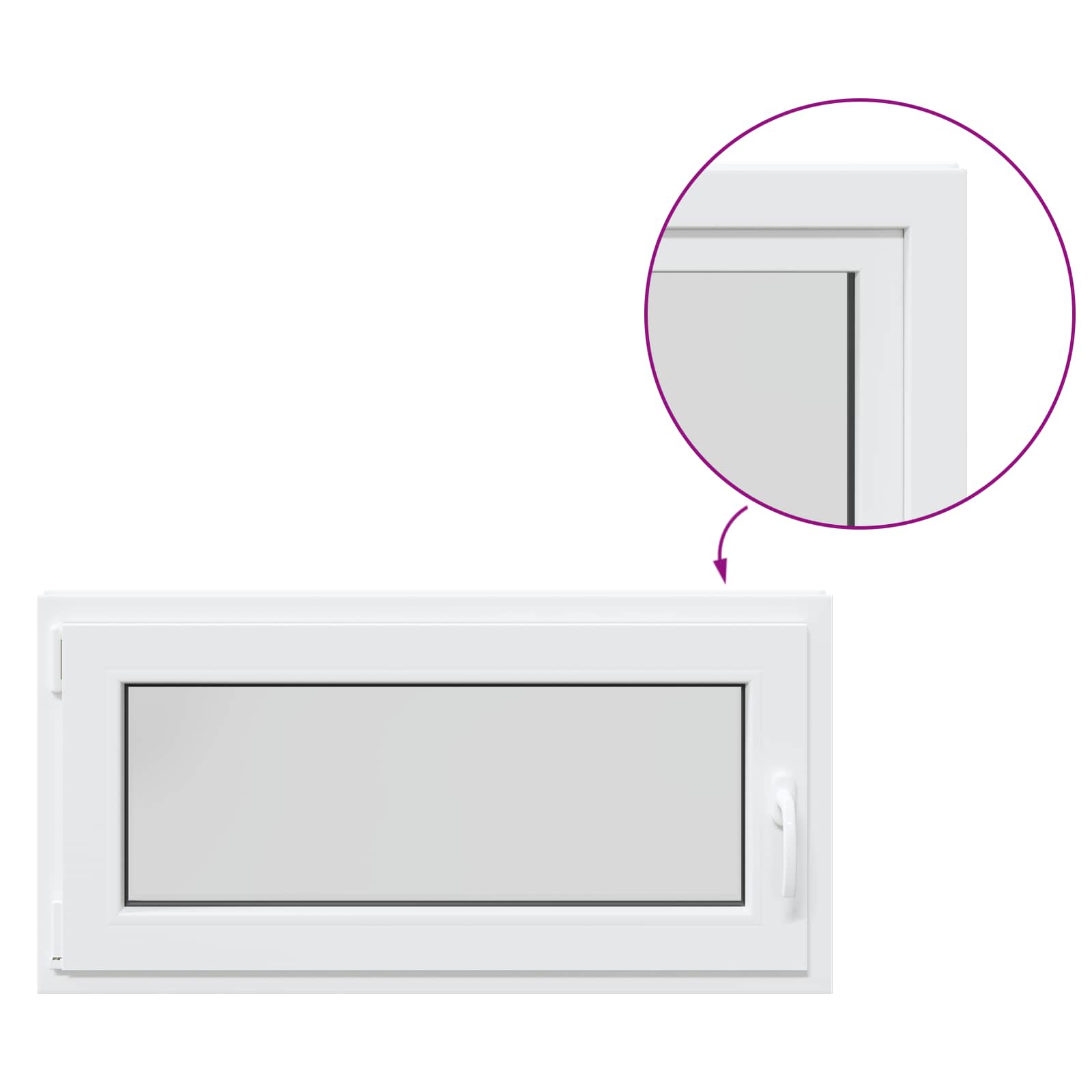 Finestra per Soffitta RISOR 100 x 50 cm PVC e Vetro Bianco | homemem39