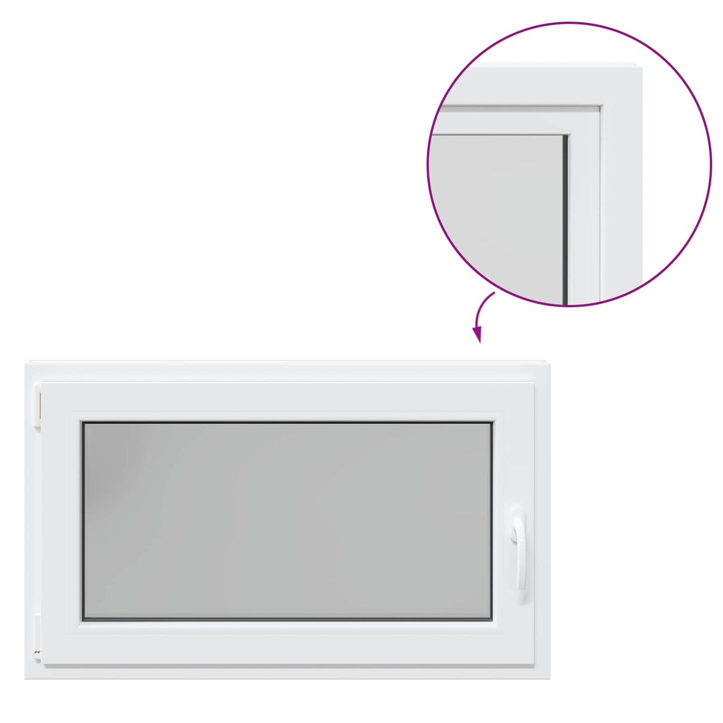 Finestra per Soffitta RISOR 100 x 60 cm PVC e Vetro Bianco | homemem39