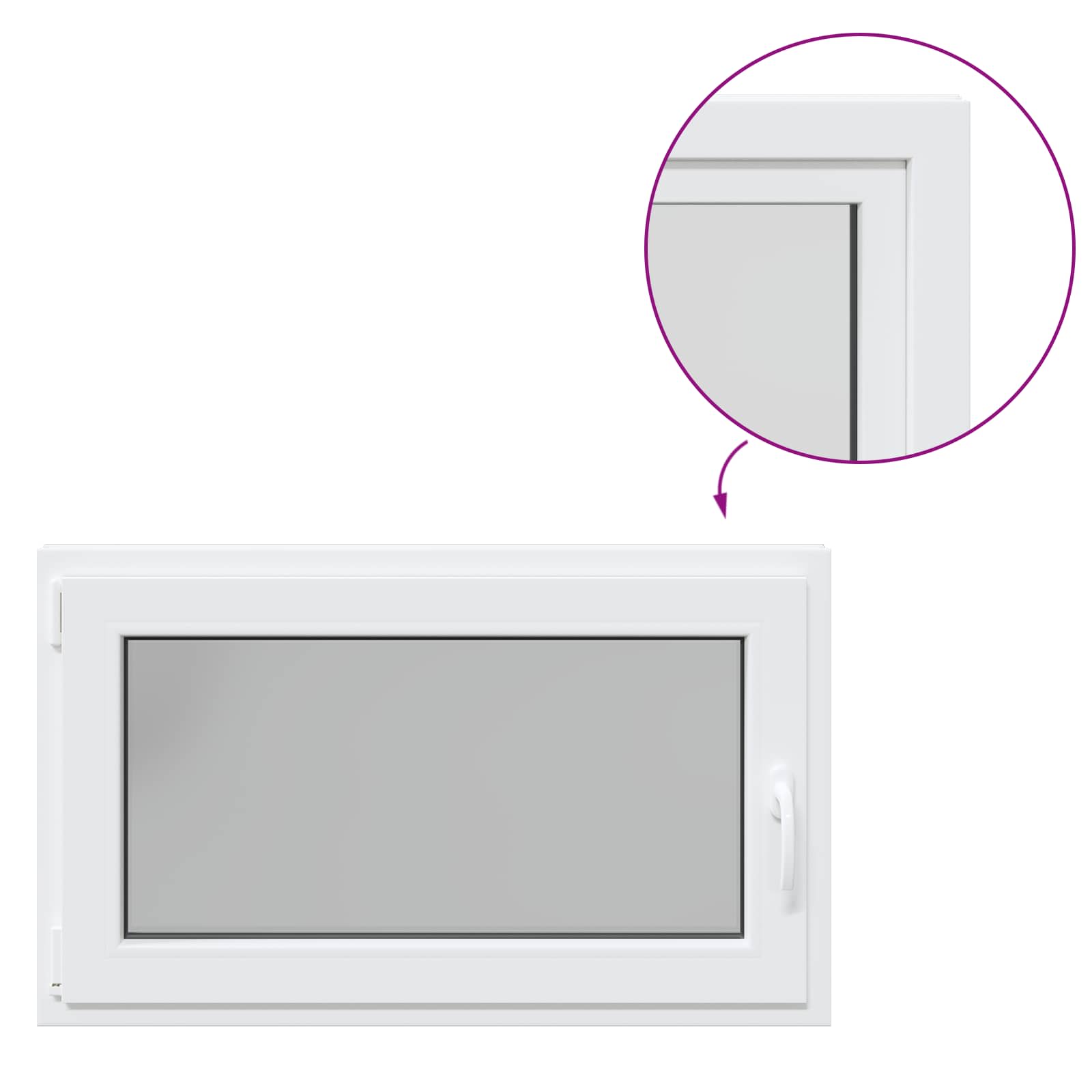 Finestra per Soffitta RISOR 100 x 60 cm PVC e Vetro Bianco | homemem39