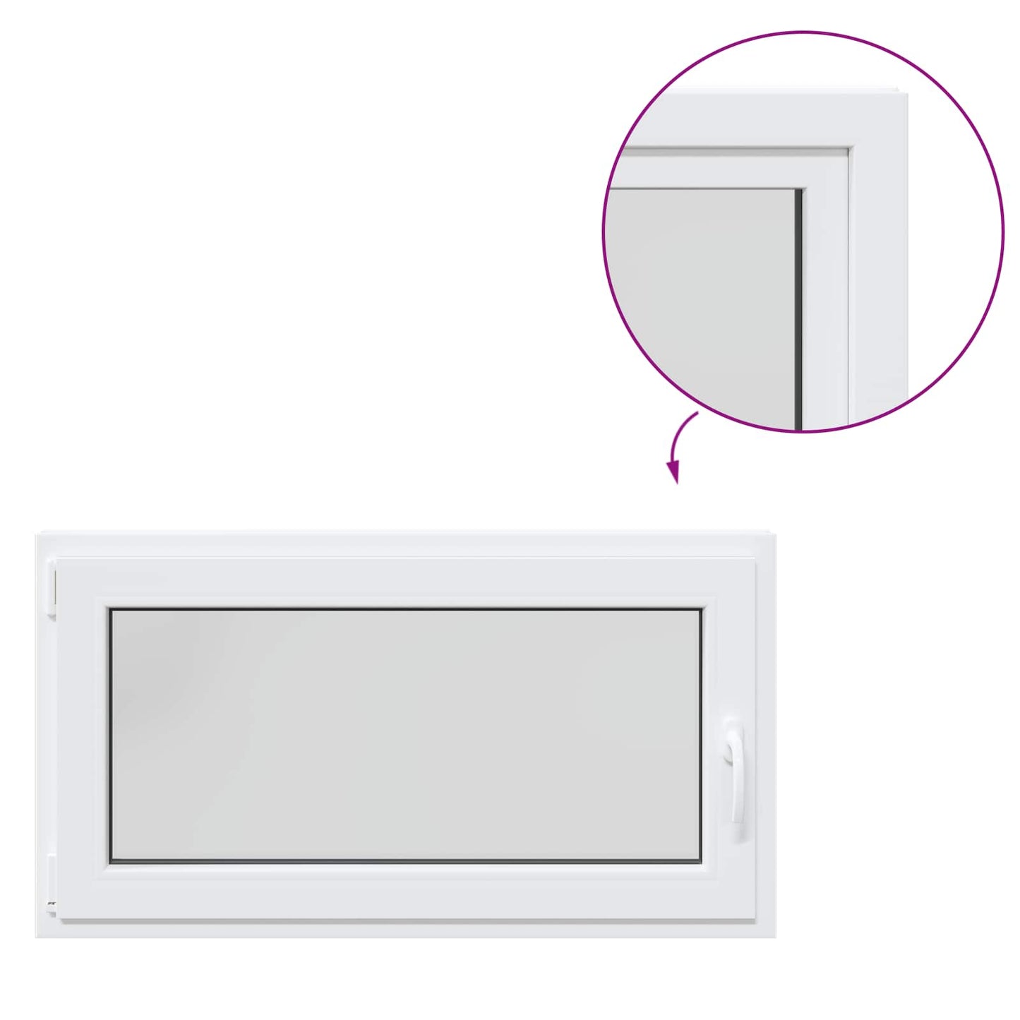 Finestra per Soffitta RISOR 110 x 50 cm PVC e Vetro Bianco | homemem39