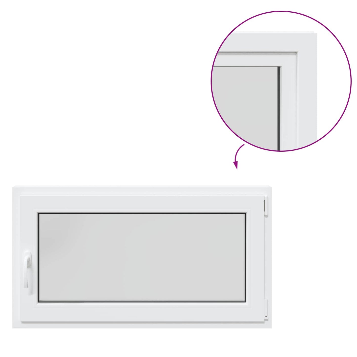 Finestra per Soffitta RISOR 110 x 60 cm PVC e Vetro Bianco | homemem39