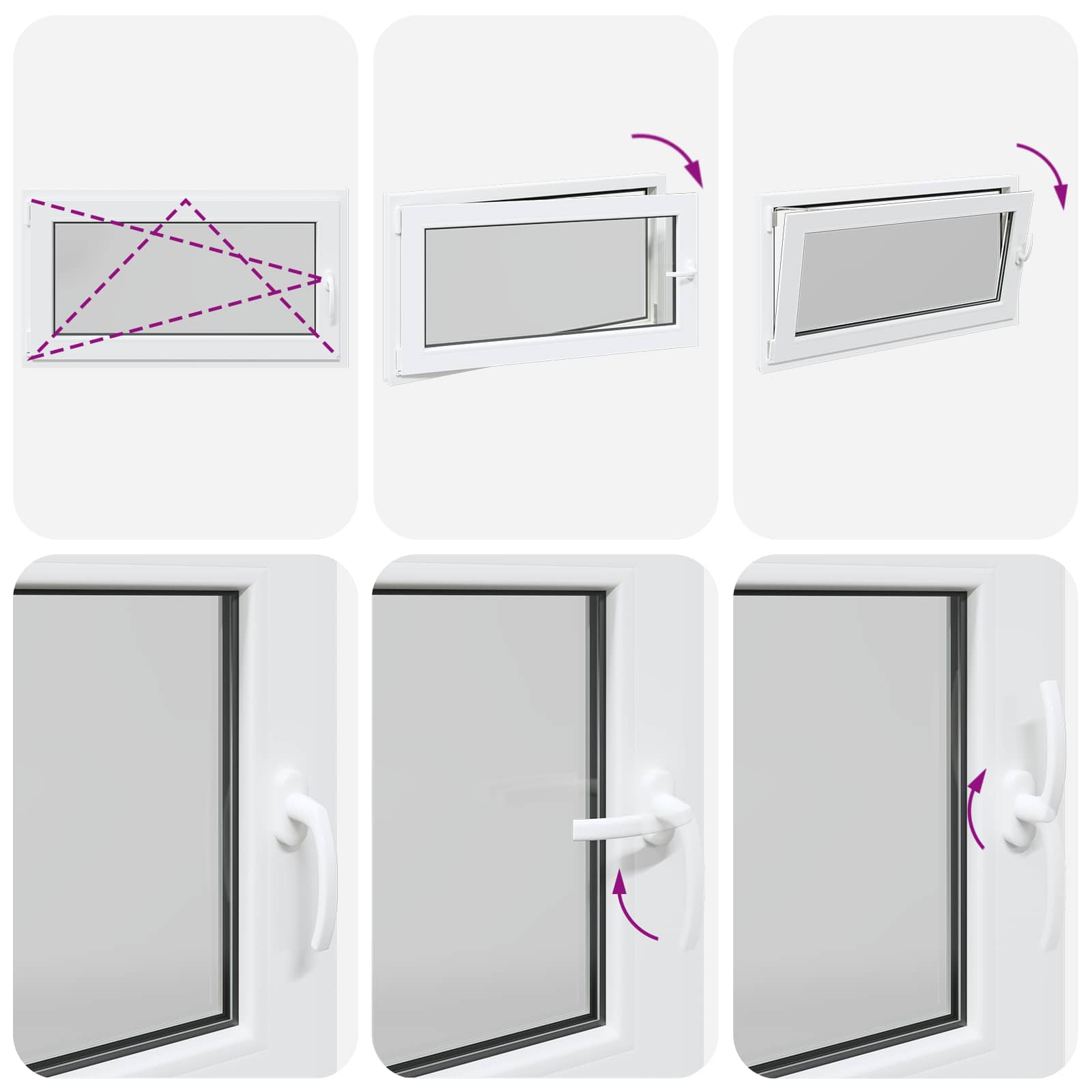 Finestra per Soffitta RISOR 110 x 60 cm PVC e Vetro Bianco | homemem39