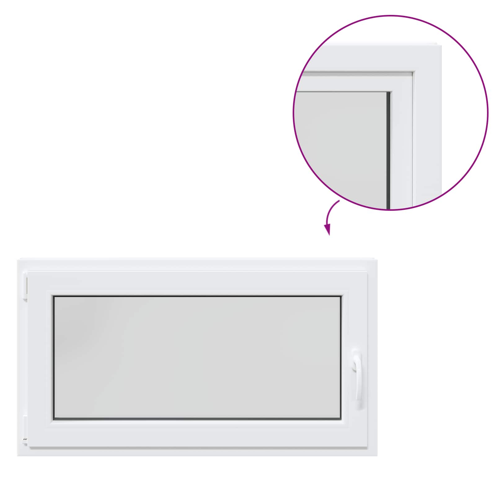Finestra per Soffitta RISOR 110 x 70 cm PVC e Vetro Bianco | homemem39