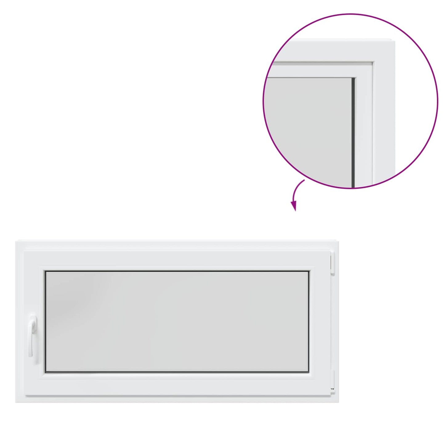 Finestra per Soffitta RISOR 120 x 60 cm PVC e Vetro Bianco | homemem39