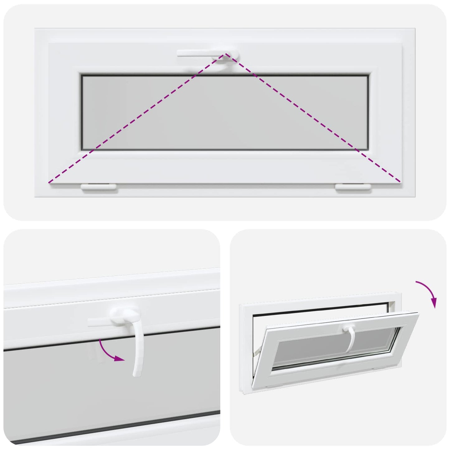 Finestra per Soffitta RISOR 90 x 40 cm PVC e Vetro Bianco | homemem39