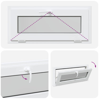 Finestra per Soffitta RISOR 90 x 40 cm PVC e Vetro Bianco | homemem39