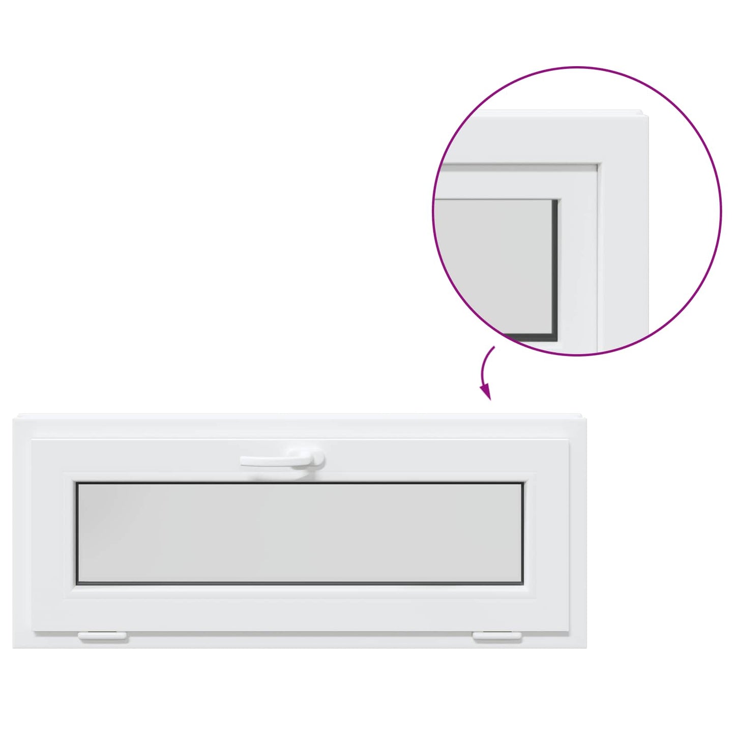 Finestra per Soffitta RISOR 100 x 40 cm PVC e Vetro Bianco | homemem39