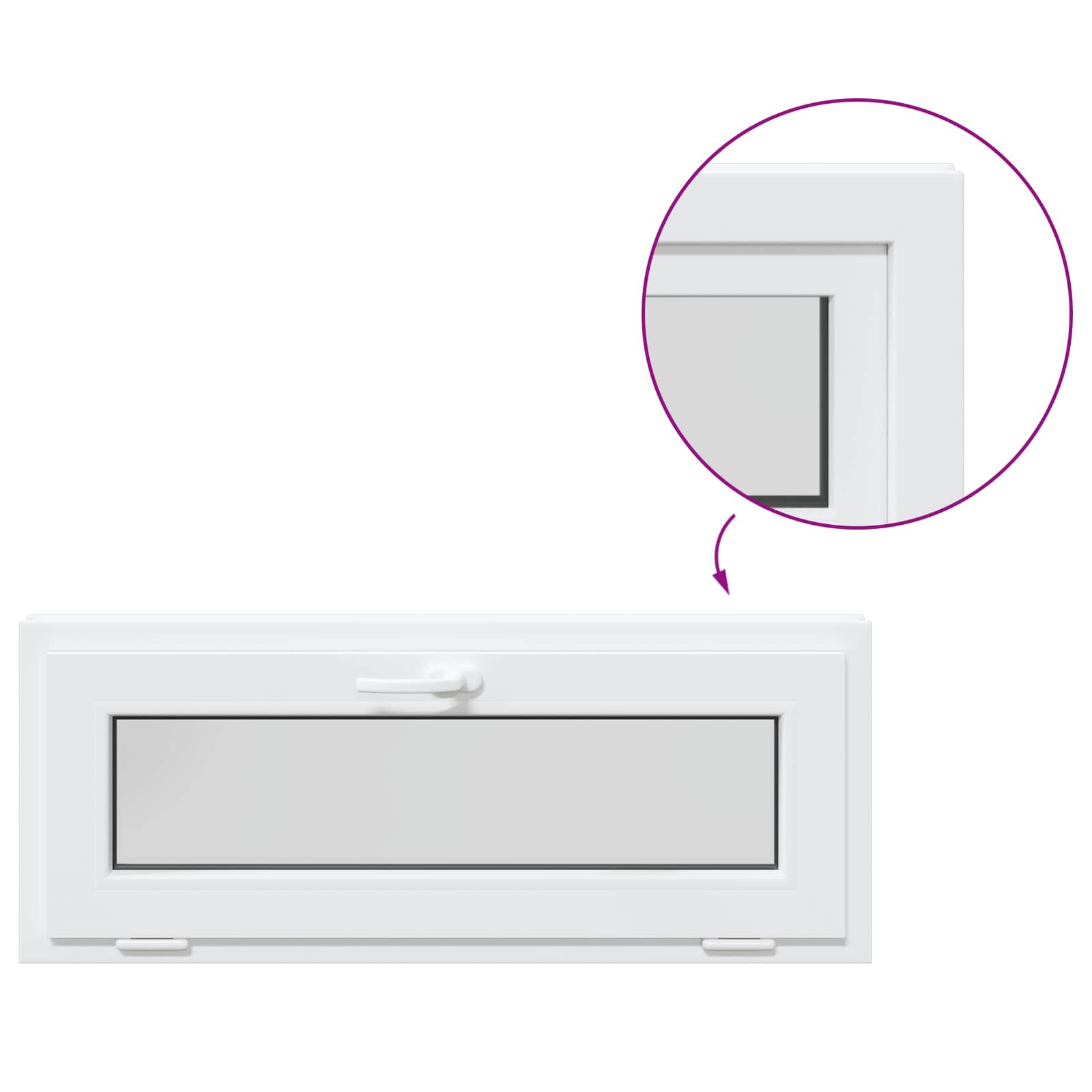 Finestra per Soffitta RISOR 110 x 40 cm PVC e Vetro Bianco | homemem39