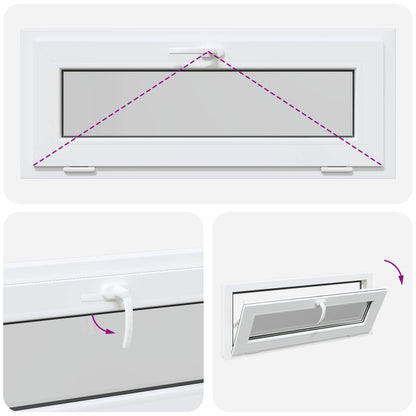 Finestra per Soffitta RISOR 110 x 40 cm PVC e Vetro Bianco | homemem39