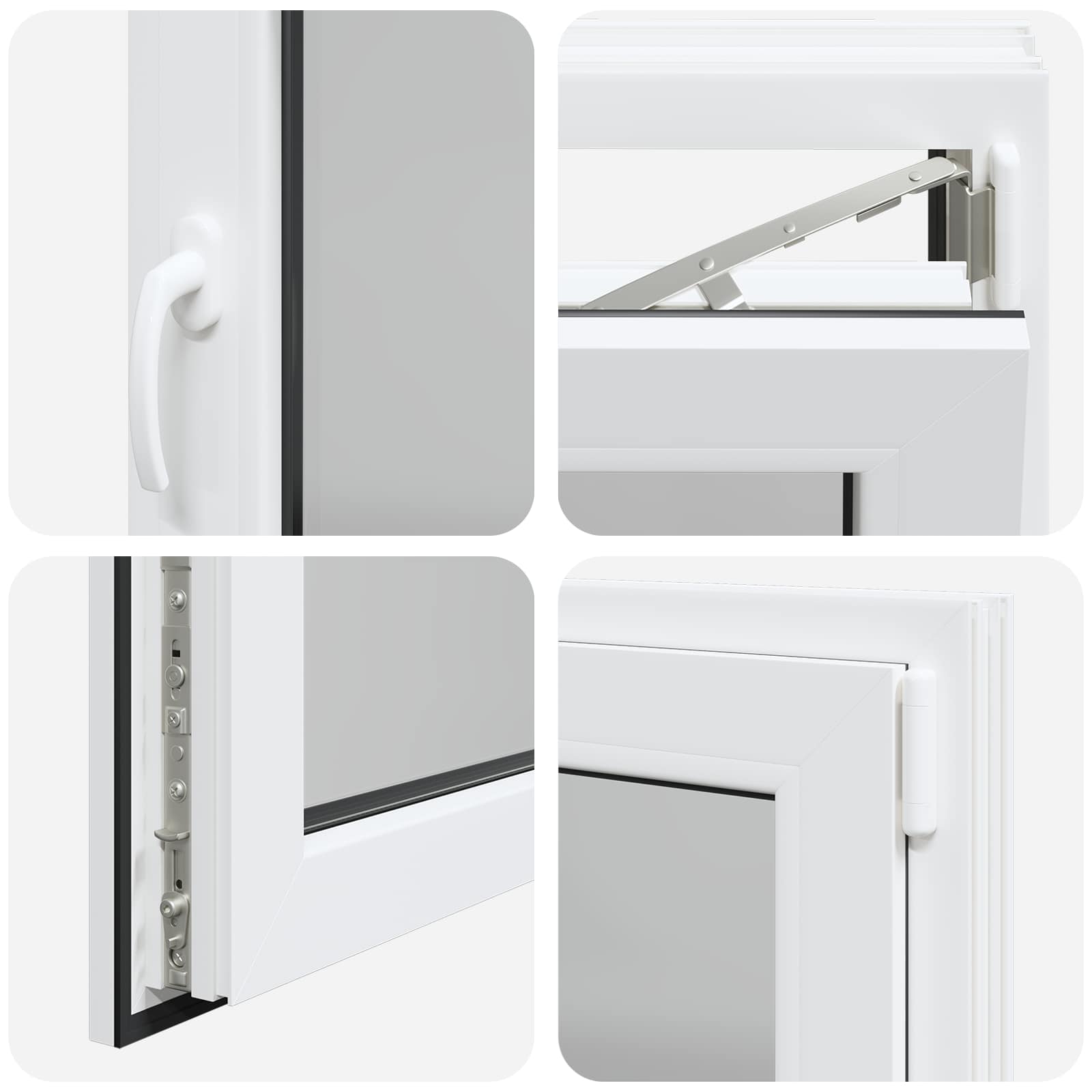 Finestra per Soffitta RISOR 80 x 50 cm PVC e Vetro Bianco | homemem39