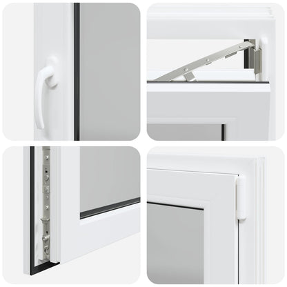 Finestra per Soffitta RISOR 80 x 50 cm PVC e Vetro Bianco | homemem39