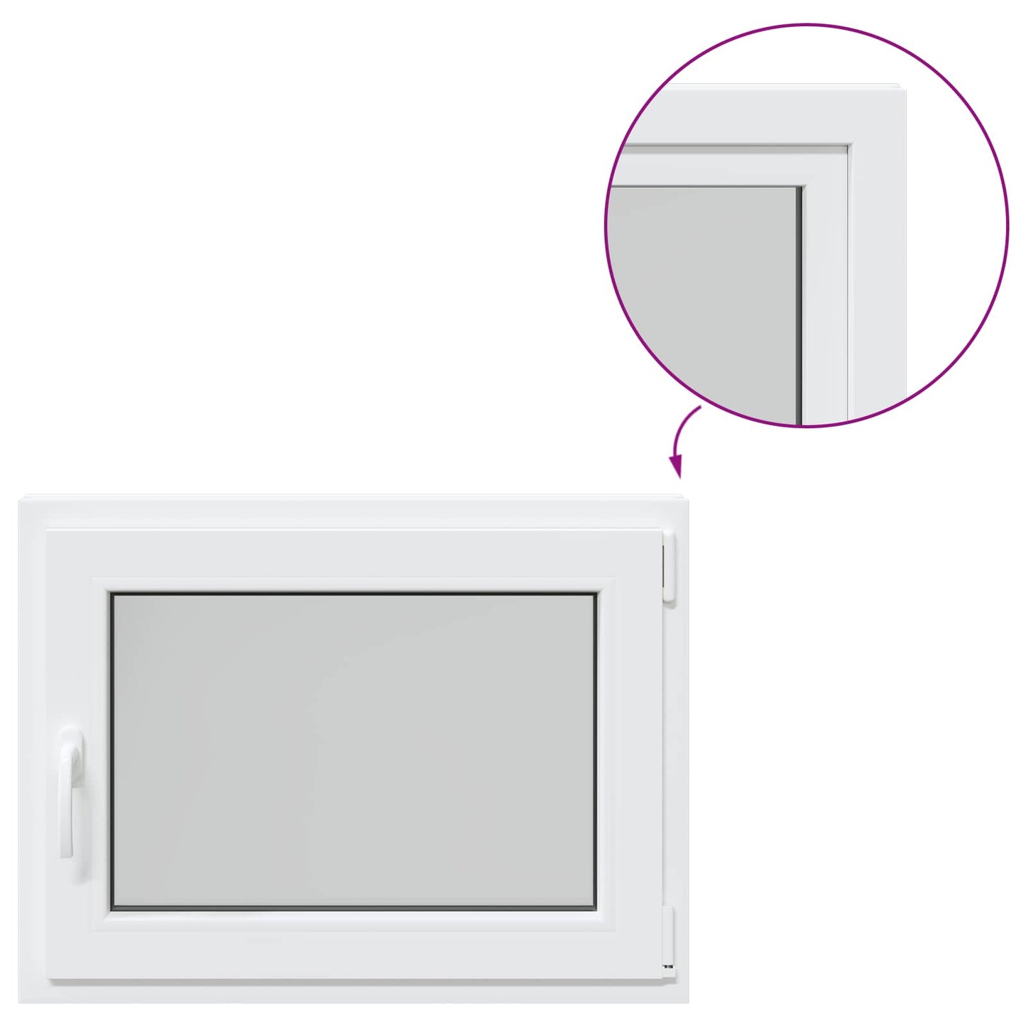 Finestra per Soffitta RISOR 80 x 50 cm PVC e Vetro Bianco | homemem39