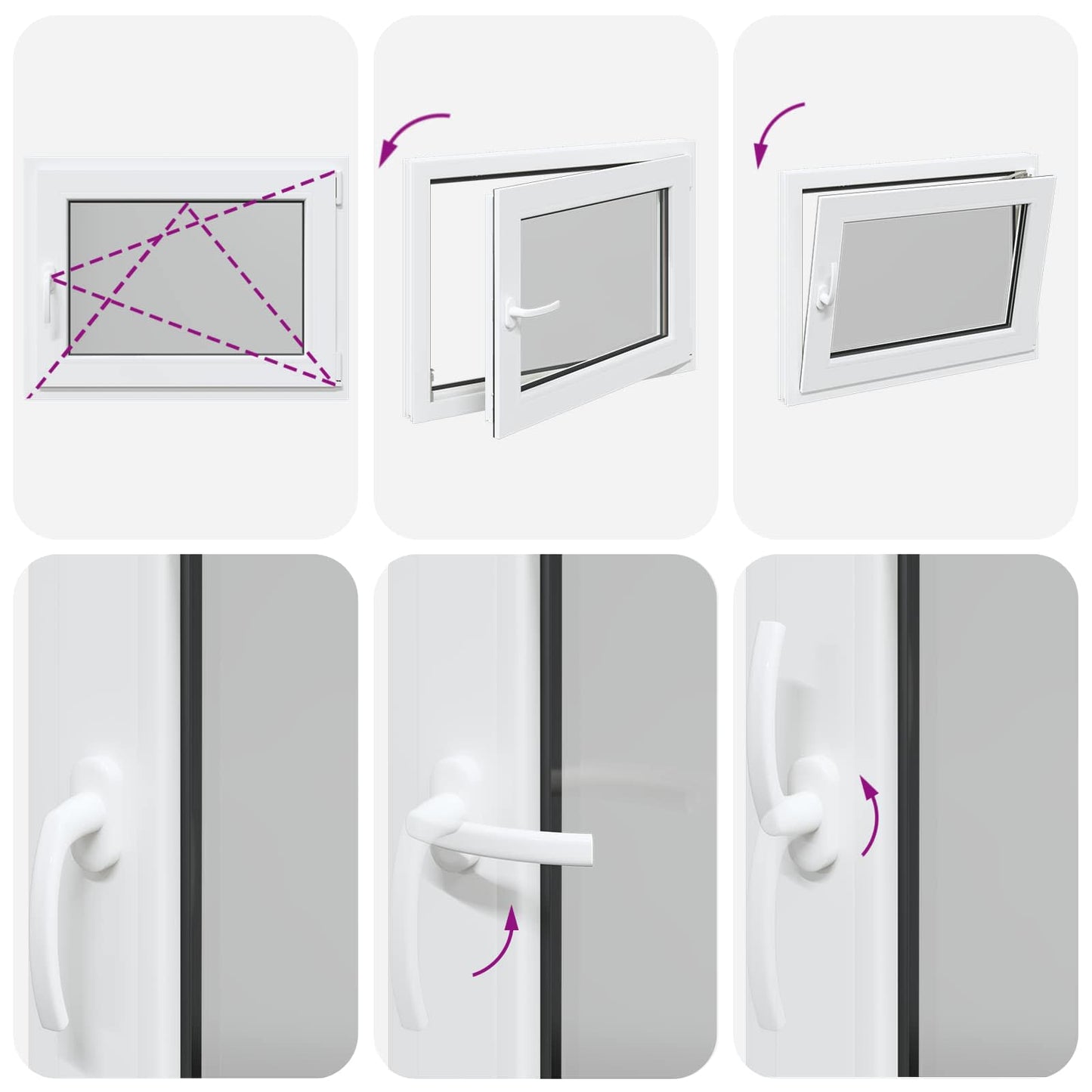 Finestra per Soffitta RISOR 80 x 50 cm PVC e Vetro Bianco | homemem39