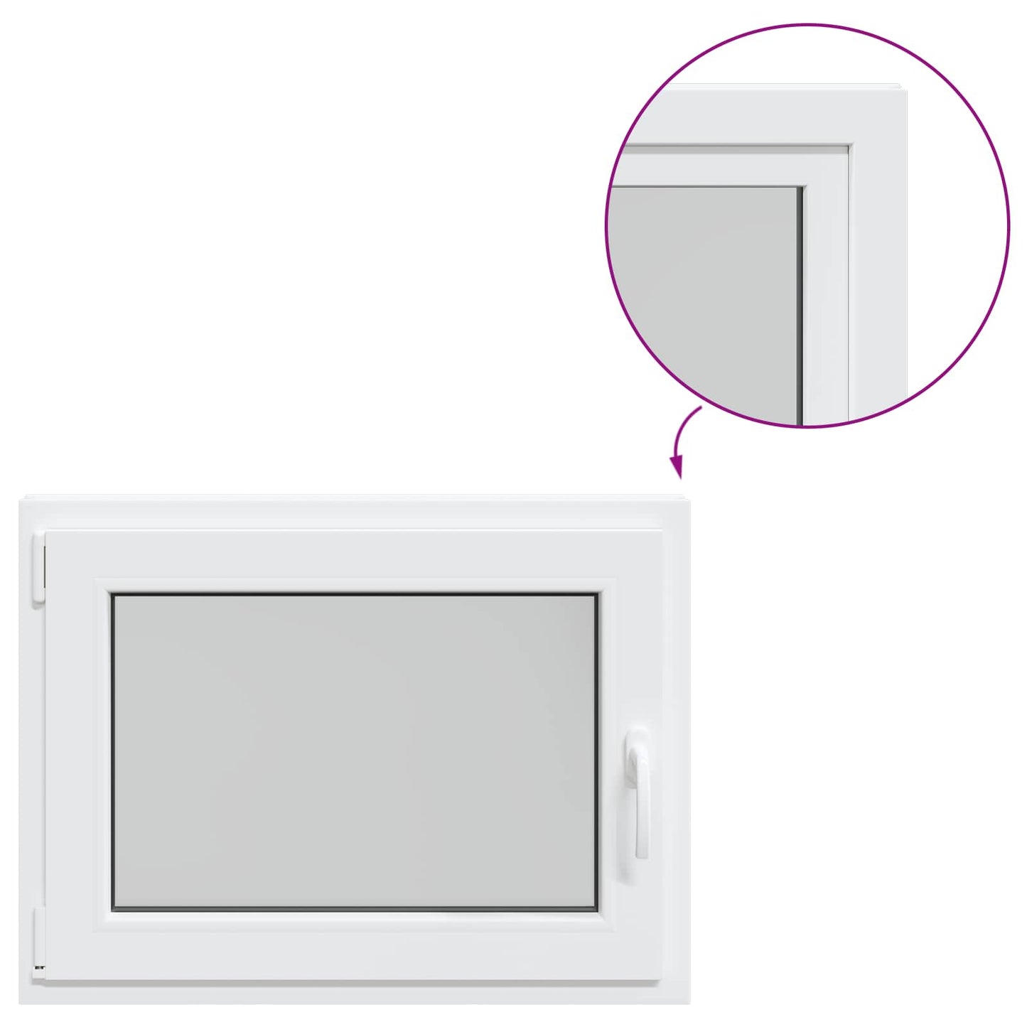 Finestra per Soffitta RISOR 80 x 60 cm PVC e Vetro Bianco | homemem39