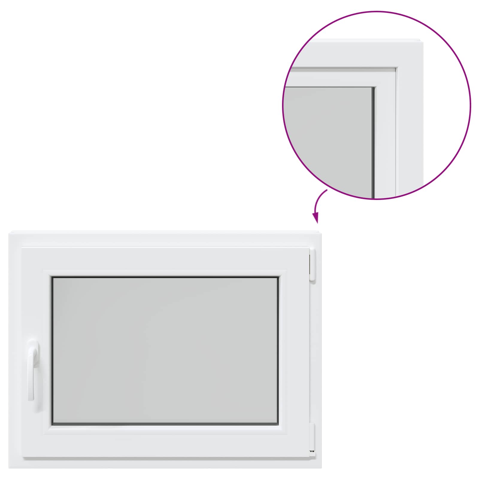 Finestra per Soffitta RISOR 80 x 70 cm PVC e Vetro Bianco | homemem39