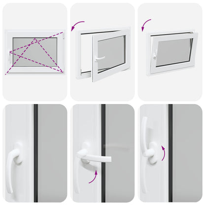 Finestra per Soffitta RISOR 80 x 70 cm PVC e Vetro Bianco | homemem39