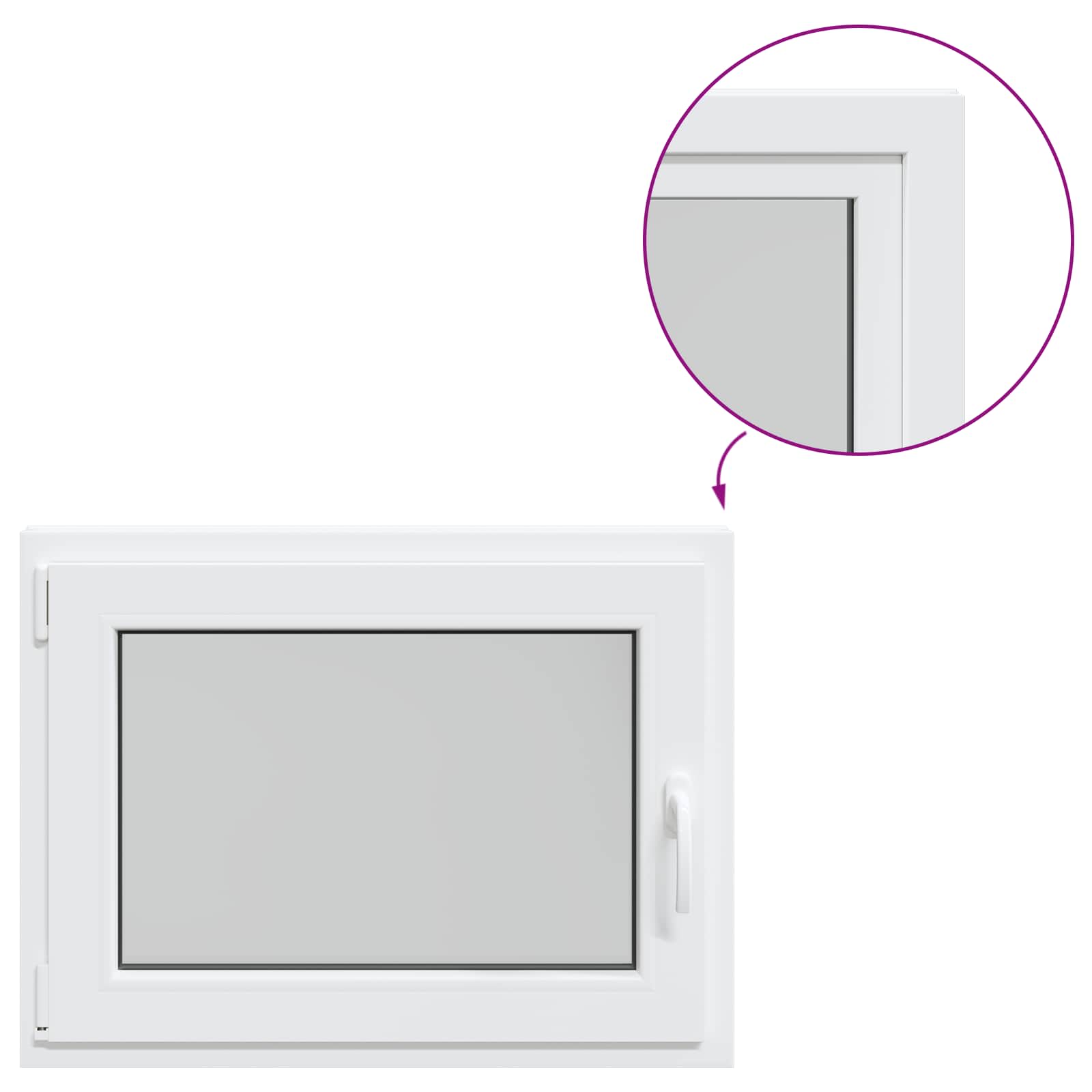 Finestra per Soffitta RISOR 80 x 70 cm PVC e Vetro Bianco | homemem39