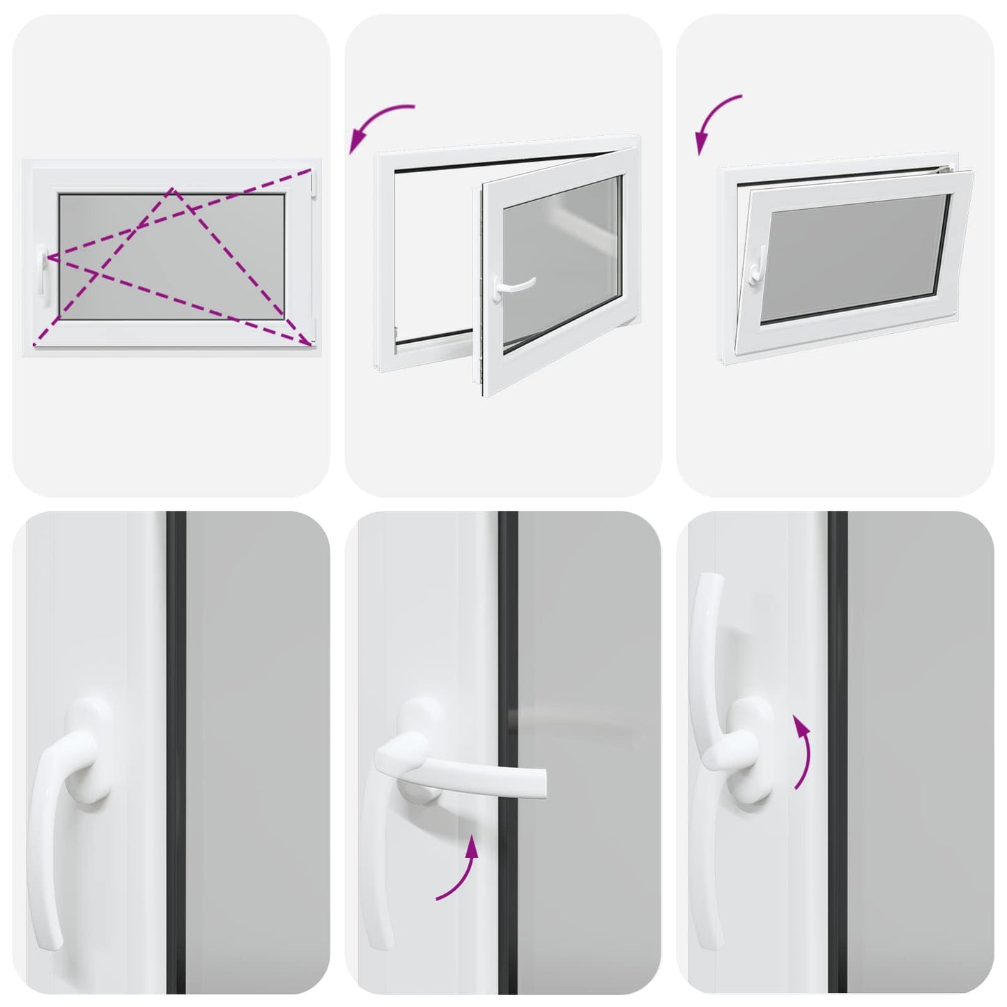 Finestra per Soffitta RISOR 90 x 50 cm PVC e Vetro Bianco | homemem39