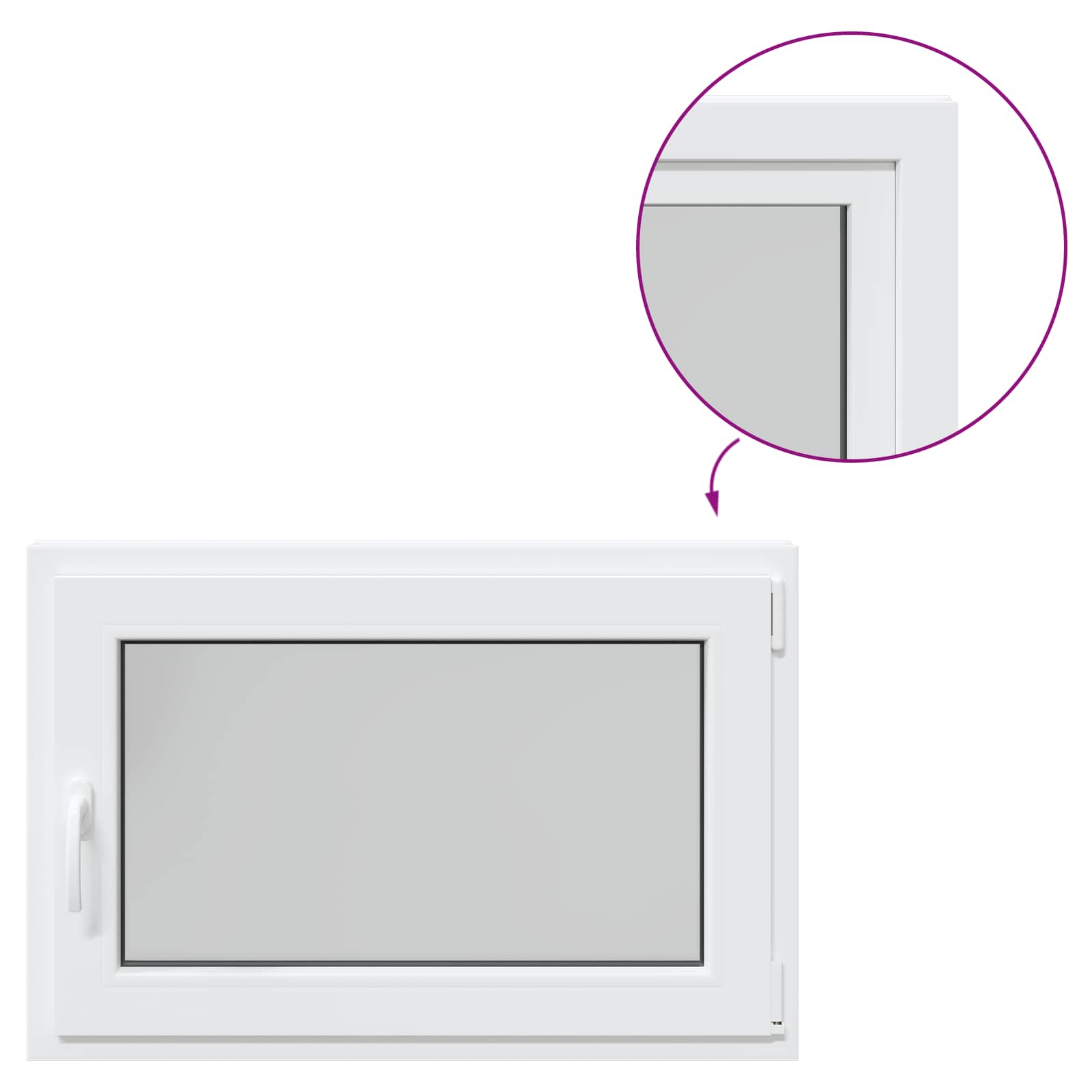 Finestra per Soffitta RISOR 90 x 60 cm PVC e Vetro Bianco | homemem39