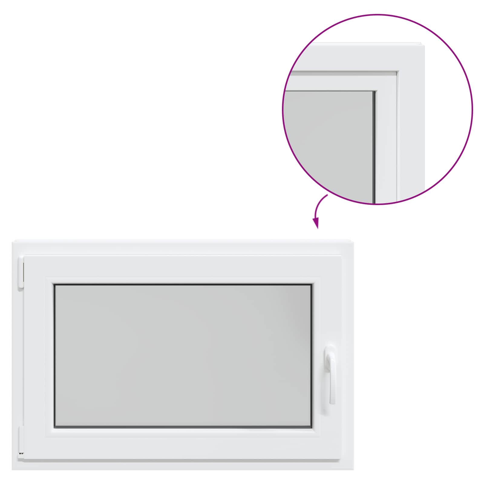 Finestra per Soffitta RISOR 90 x 60 cm PVC e Vetro Bianco | homemem39